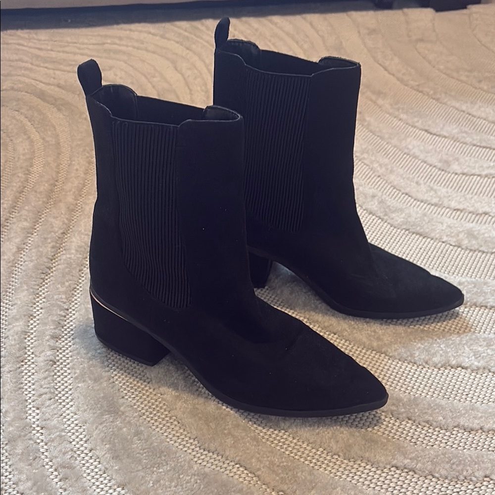 Express Black Ankle Boots with Suede Finish